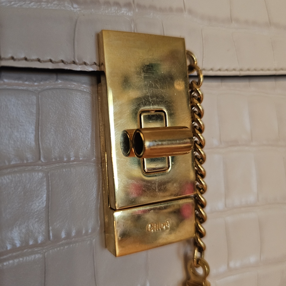 Authentic Chloe Drew Mini Crossbody Bag - Crocodile Embossed Leather - Picture 6 of 7